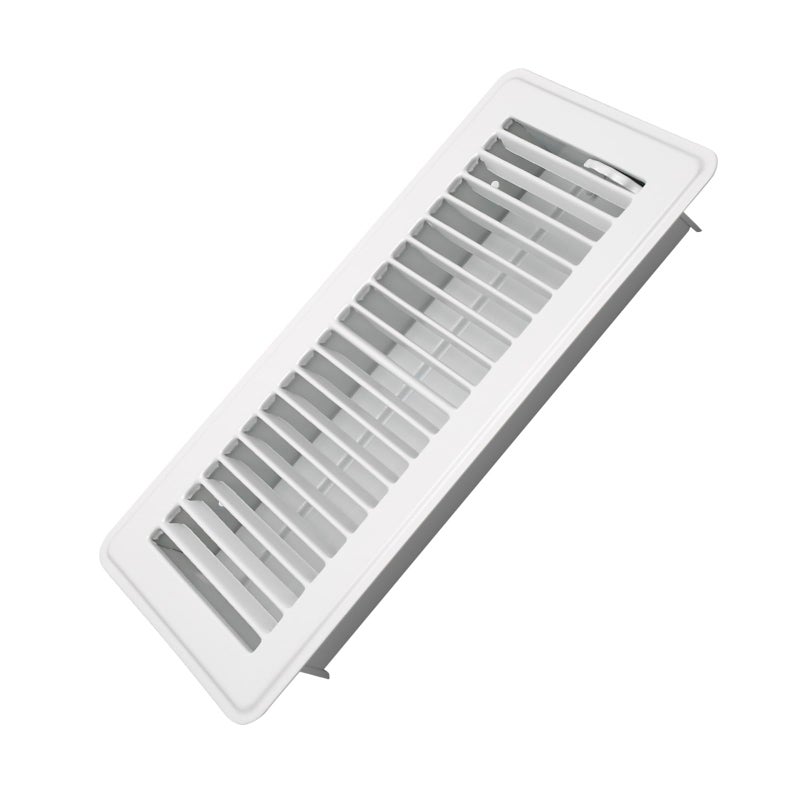Howeall 4 x 10 Floor Register Heavy Duty Steel Walkable Floor Vents Easy Adjust Air Supply Lever Vent Covers for Home White