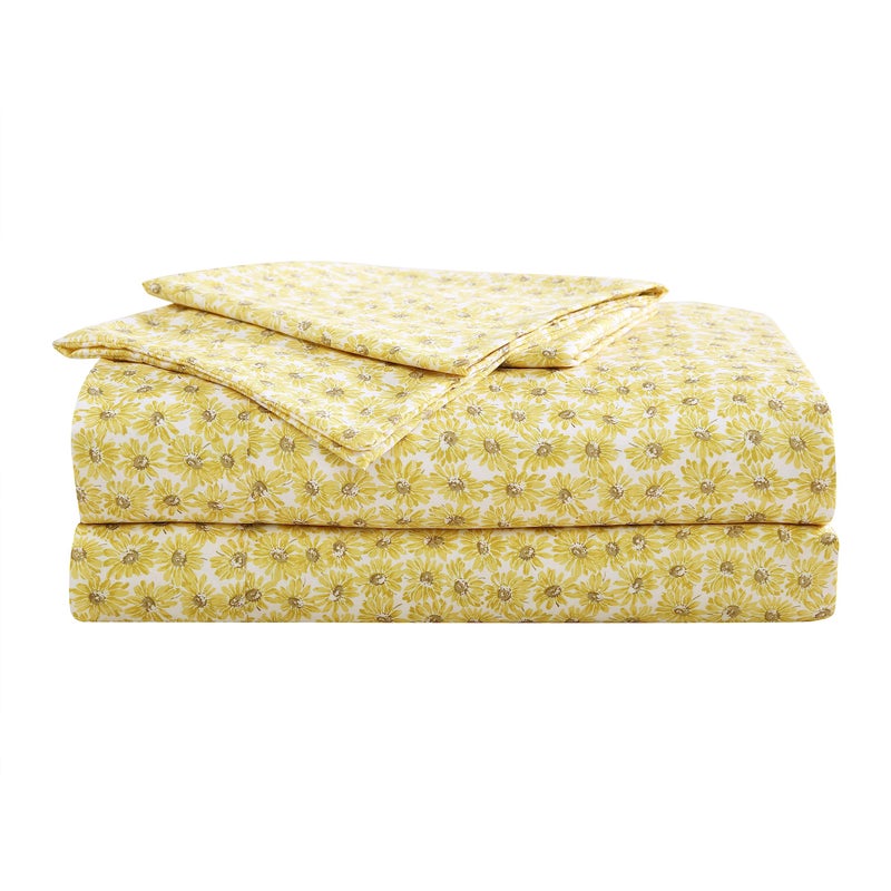 Betsey Johnson - Queen Sheet Set  Soft & Lightweight Bedding  Fade & Wrinkle Resistant (Sunflower Field Yellow  Queen) - Image 1