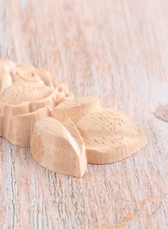 Artibetter 2pcs Wood Applique European Style Carved Corner Onlay Decal Rose Flower Door Cabinet Decoration for DIY Home Wall Decor 9x3.5cm - Image 5