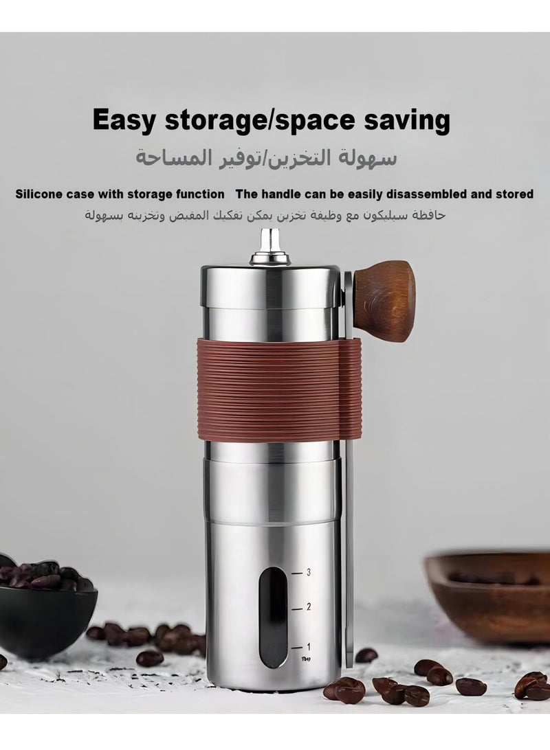 جولدفش مطحنة قهوة يدوية من الفولاذ المقاوم للصدأ، مطحنة قهوة يدوية مع إعدادات قابلة للتعديل، مطحنة حبوب القهوة اليدوية المحمولة للمنزل والمكتب والتخييم - Image 1