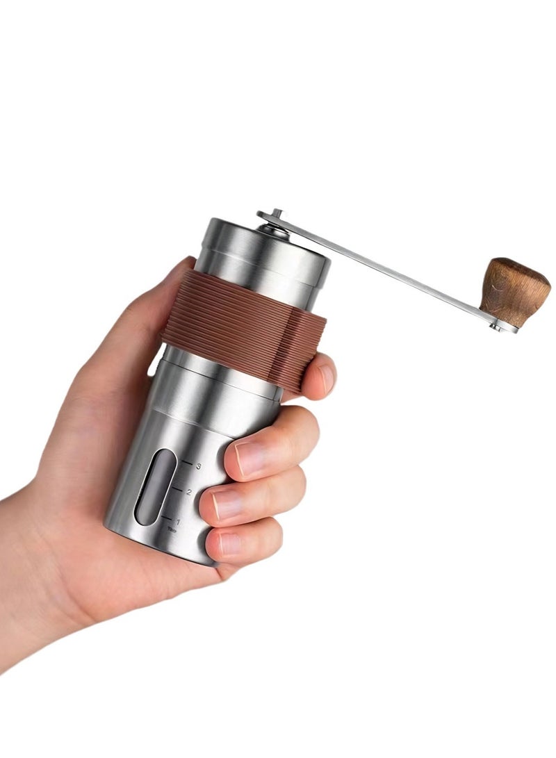 جولدفش مطحنة قهوة يدوية من الفولاذ المقاوم للصدأ، مطحنة قهوة يدوية مع إعدادات قابلة للتعديل، مطحنة حبوب القهوة اليدوية المحمولة للمنزل والمكتب والتخييم - Image 2