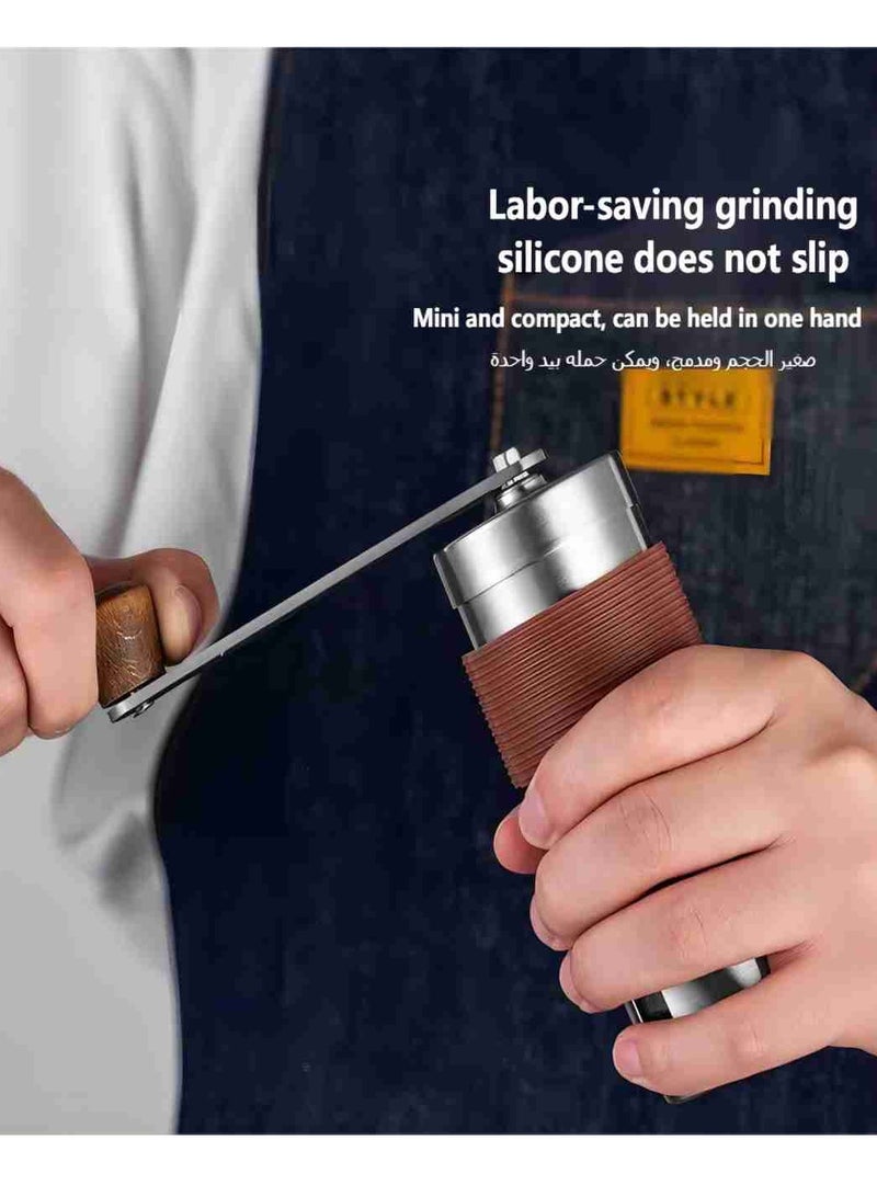 جولدفش مطحنة قهوة يدوية من الفولاذ المقاوم للصدأ، مطحنة قهوة يدوية مع إعدادات قابلة للتعديل، مطحنة حبوب القهوة اليدوية المحمولة للمنزل والمكتب والتخييم - Image 3