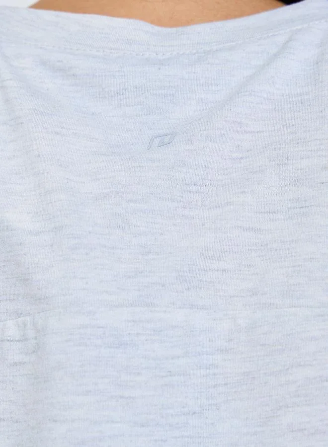 Styli Active Grey Grey Solid Round Neck Tank Top for Women | Best Price UAE