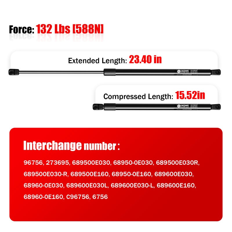 IAQWE كمية (2) دعائم رفع باب الخلفي لسيارة لكزس RX350/RX450h من 2010-2015، لكزس RX350 F سبورت باب خلفي - Image 3