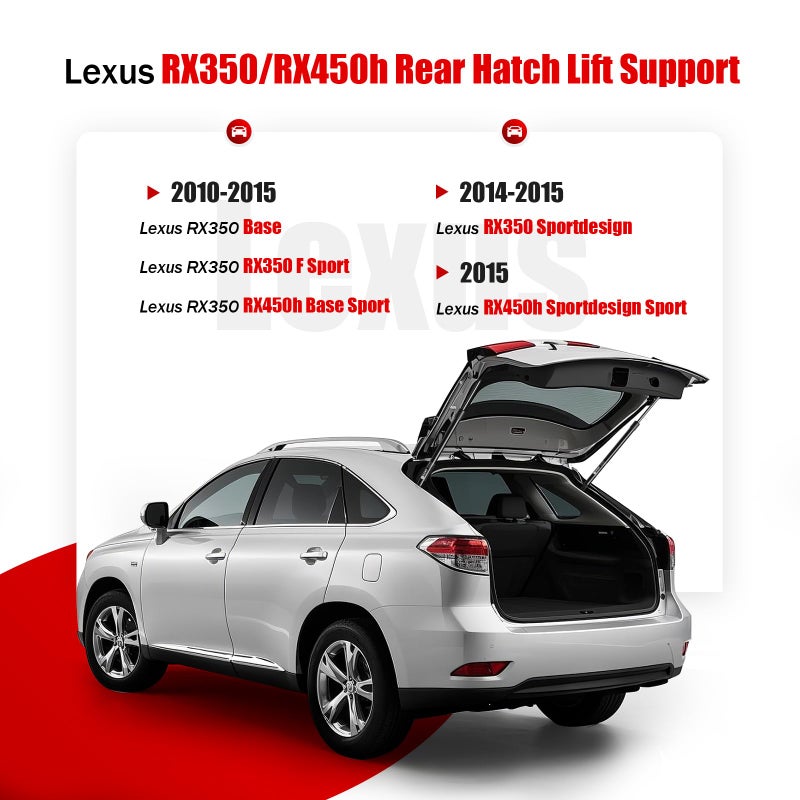 IAQWE كمية (2) دعائم رفع باب الخلفي لسيارة لكزس RX350/RX450h من 2010-2015، لكزس RX350 F سبورت باب خلفي - Image 2