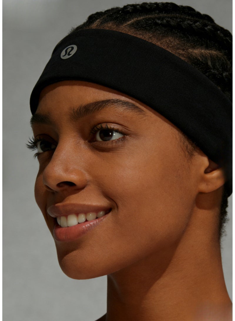 لولوليمون Lululemon Reversible Headband - Moisture-Wicking Fabric Hair Accessory with Signature Logo for Yoga, Gym & Daily Styling - Image 1