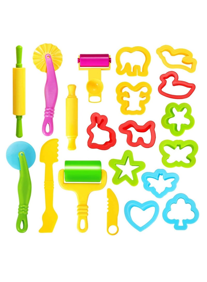 DURKU 20 Pcs Plasticine Sets For Kids, Plasticine Tools and Cutters Toys, Plasticine Accessories Clay Extruders Rollers Molds, Creation Educational Toy Gift Set - Image 1