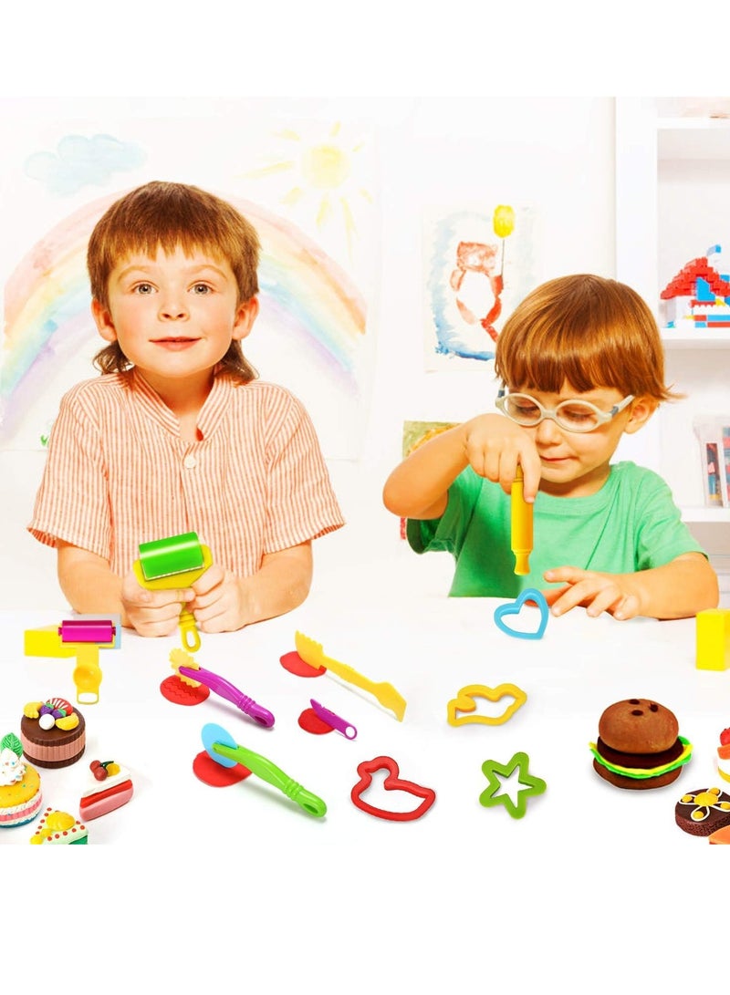 DURKU 20 Pcs Plasticine Sets For Kids, Plasticine Tools and Cutters Toys, Plasticine Accessories Clay Extruders Rollers Molds, Creation Educational Toy Gift Set - Image 2