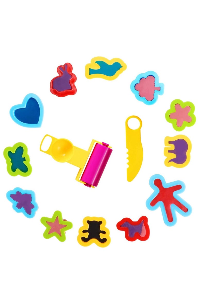 DURKU 20 Pcs Plasticine Sets For Kids, Plasticine Tools and Cutters Toys, Plasticine Accessories Clay Extruders Rollers Molds, Creation Educational Toy Gift Set - Image 3
