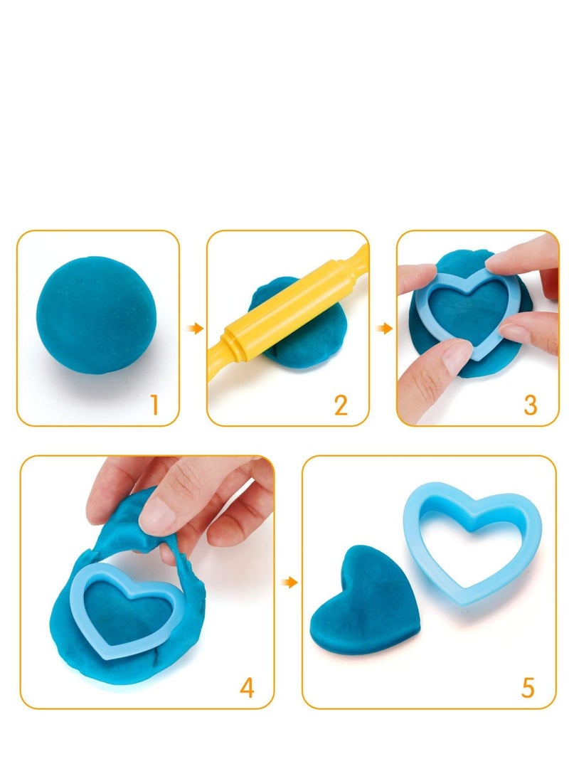 DURKU 20 Pcs Plasticine Sets For Kids, Plasticine Tools and Cutters Toys, Plasticine Accessories Clay Extruders Rollers Molds, Creation Educational Toy Gift Set - Image 5