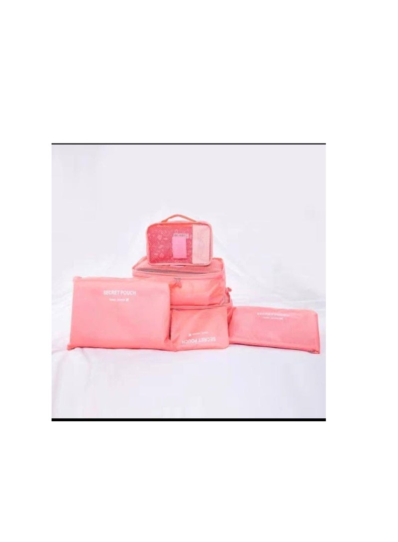 6 in 1 Travel Bag and Closet Organizer - Perfect for Organizing and Traveling F (Baby Pink) - Image 1