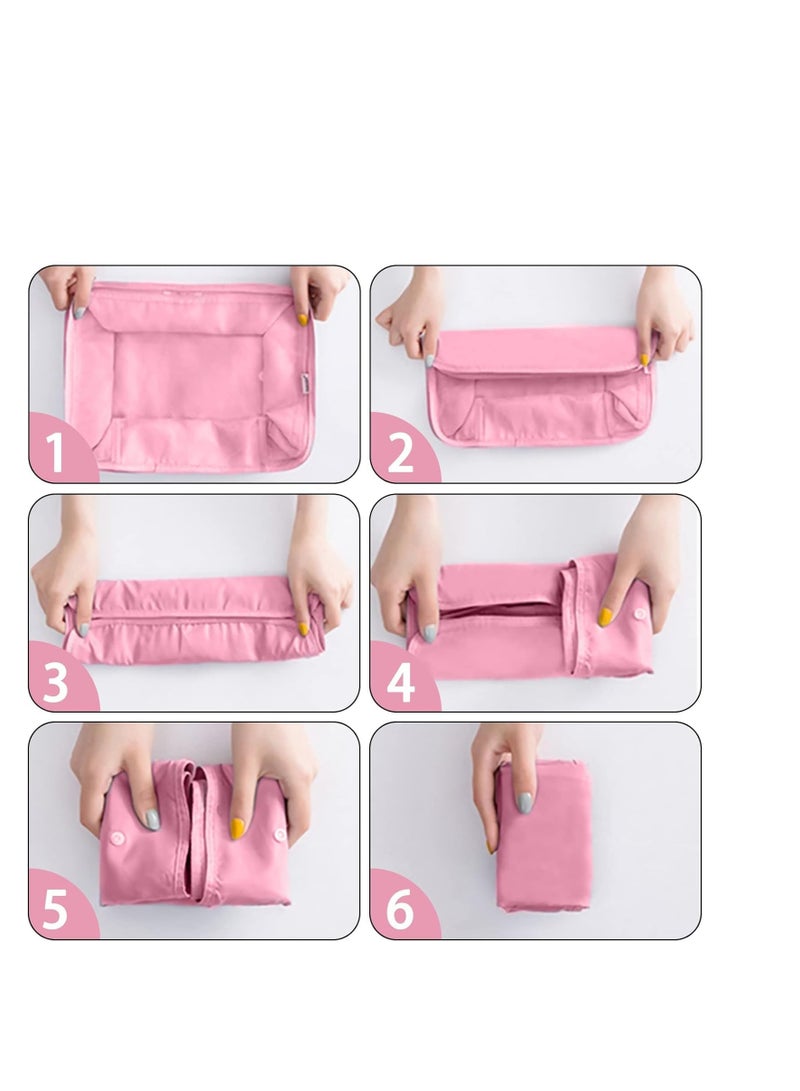 6 in 1 Travel Bag and Closet Organizer - Perfect for Organizing and Traveling F (Baby Pink) - Image 2