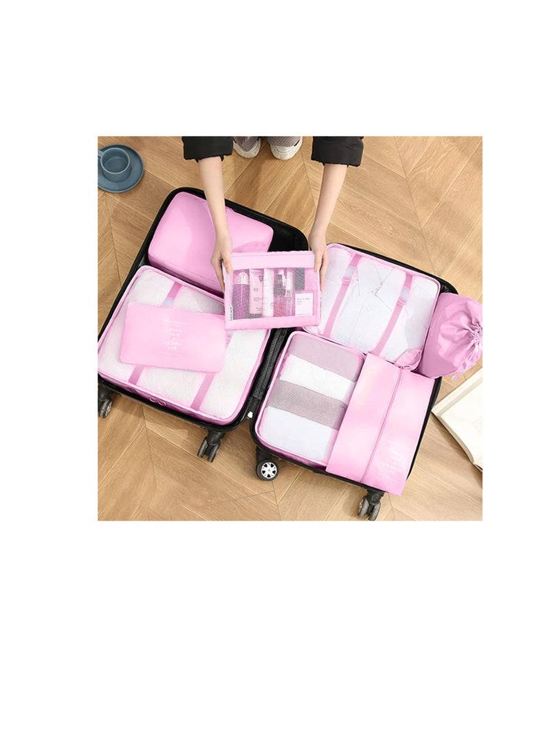 6 in 1 Travel Bag and Closet Organizer - Perfect for Organizing and Traveling F (Baby Pink) - Image 5