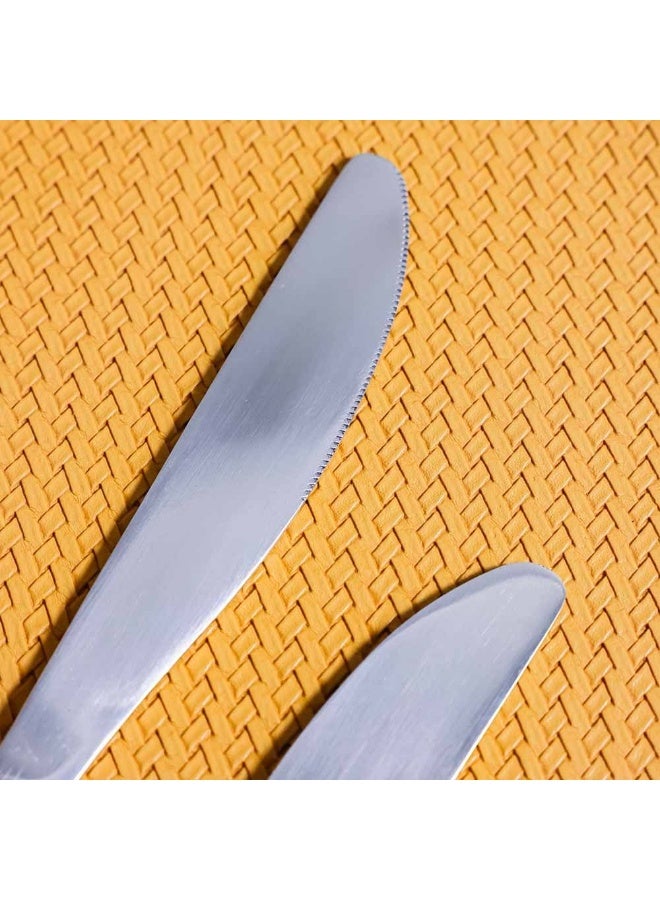 Danube Home Rosemarry 2-Piece Dinner Knife Set Silver Elegant Stainless Steel Design Perfect For Formal Or Everyday Dining Durable And Sharp Blades For Comfortable Use- 22X2 Cm - Image 2