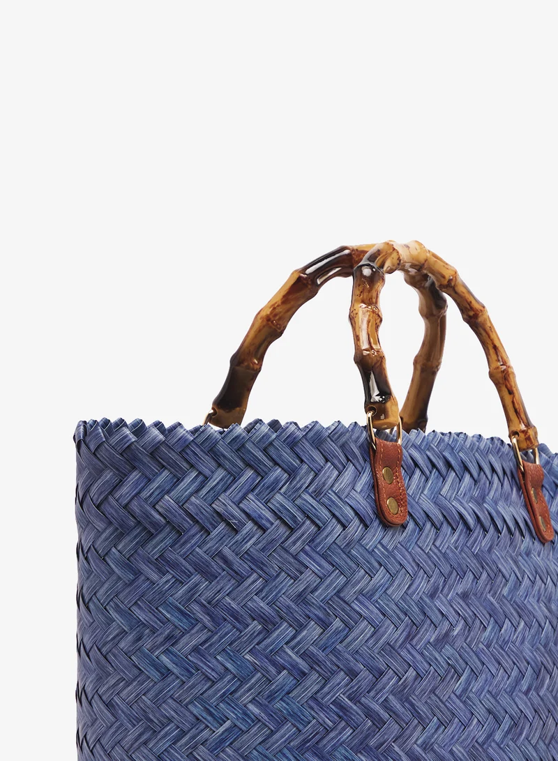 ايلا حقيبة من الرافيا بمقبض