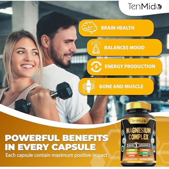 Tenmido Magnesium Complex Supplement - Combine 10 Types of Magnesium Glycinate, L-Threonate, Citrate, Chelate, Bisglycinate, Oxide, Malate, Orotate, Aspartate, Taurate - 150 Capsules for 5 Months - Image 5