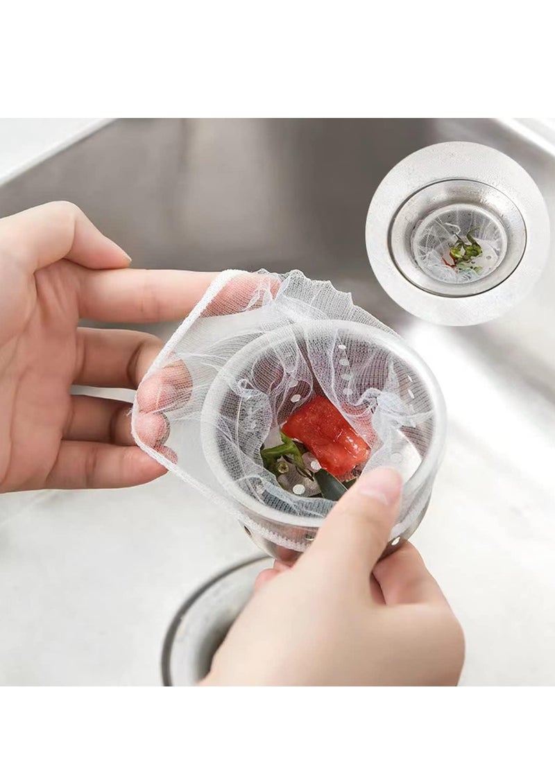 Generic 100pcs Disposable Mesh Sink Strainer Bags Set Kitchen Bathroom Sink Filter Bags For Food Waste and Residue Collection  Anti-Clogging Mesh Garbage Bag to Keep Sink Clean and Prevent Drains Sewers Clogging  - Image 1