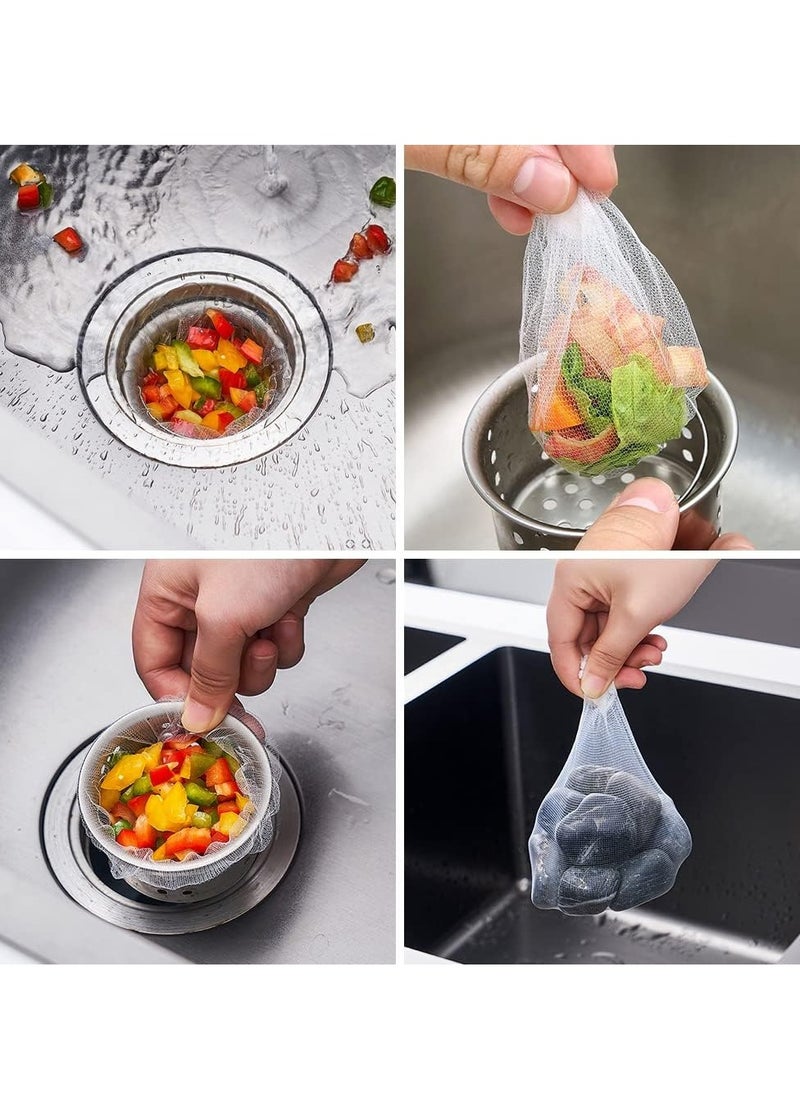 Generic 100pcs Disposable Mesh Sink Strainer Bags Set Kitchen Bathroom Sink Filter Bags For Food Waste and Residue Collection  Anti-Clogging Mesh Garbage Bag to Keep Sink Clean and Prevent Drains Sewers Clogging  - Image 2