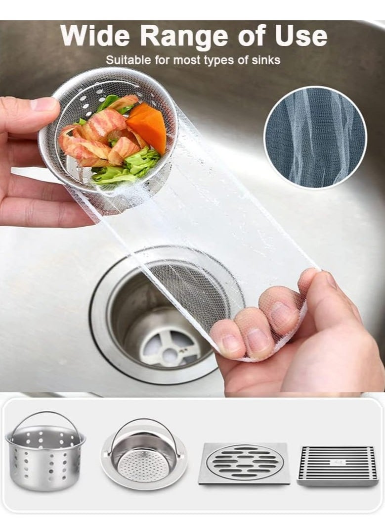 Generic 100pcs Disposable Mesh Sink Strainer Bags Set Kitchen Bathroom Sink Filter Bags For Food Waste and Residue Collection  Anti-Clogging Mesh Garbage Bag to Keep Sink Clean and Prevent Drains Sewers Clogging  - Image 3