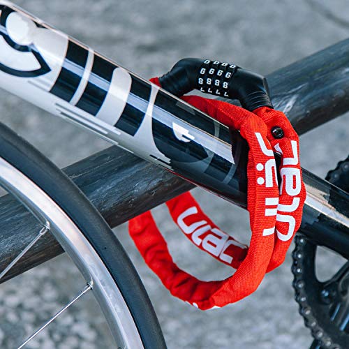 ULAC Street Fighter Neo Chain Lock Combo, Resettable 4-Digit Combination Anti-Theft Bicycle Lock (Navy) - Image 5