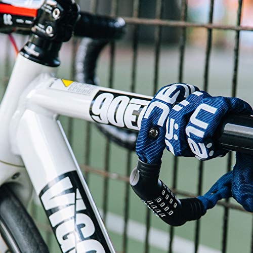 ULAC Street Fighter Neo Chain Lock Combo, Resettable 4-Digit Combination Anti-Theft Bicycle Lock (Navy) - Image 2