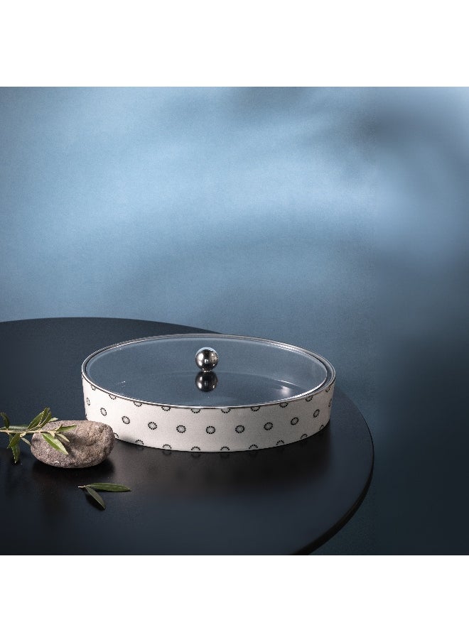 SIDDIQ Atheer Large Date Bowl Blue Silver - Et2504 