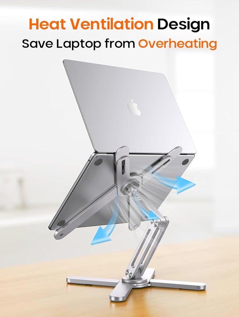 Rotating Foldable Laptop Stand - 360° Adjustable Ergonomic Aluminum Holder for 10-17" Laptops - Image 5