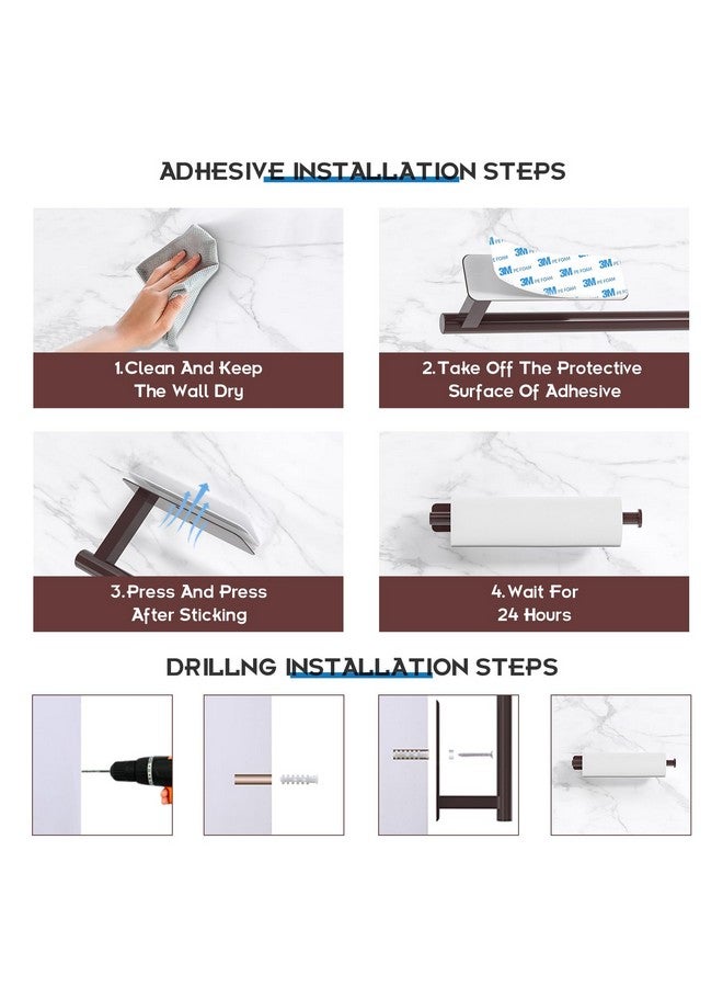 ASTOFLI Paper Towel Holder Under Cabinet No Drilling, Self Adhesive Paper Towel Holder Wall Mount for Kitchen Rack, Under Counter Napin Holder No Drill, RV, 304 Stainless Steel, Oil Rubbed Bronze - Image 4