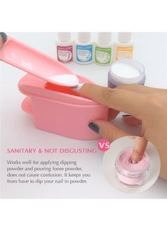 Dip Powder Recycling Tray System with Scoop, French Tip Dip Nail Tray Smile Line Mold, 2-in-1 Nail Art Tech Must Have Dipping Powder Glitter Holder Saver Tool and Soft Nail Dip Powder Brush