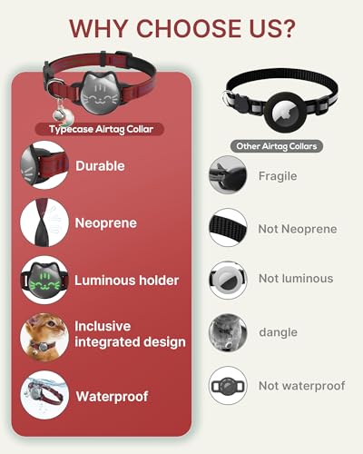 typecase Waterproof Airtag Cat Collar, Breakaway, Reflective Fish Pattern, Lightweight, Hidden Airtag Holder, GPS Tracker - Cats, Kittens (9-13") - Image 3