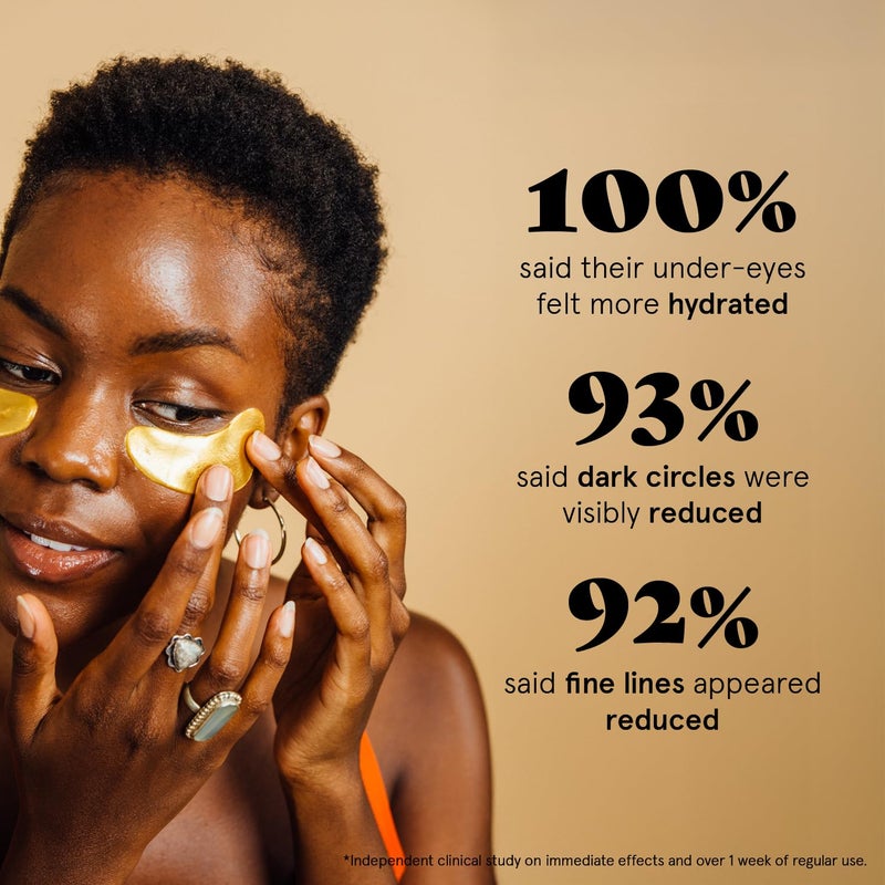 grace & stella Award Winning Under Eye Mask - Early Christmas Gift Ideas, Gifts for Women- Undereye Patches for Dark Circles, Puffiness, Wrinkles (Gold Eye Mask 48 Pairs + Hyaluronic Acid Serum 17ml) - Image 2