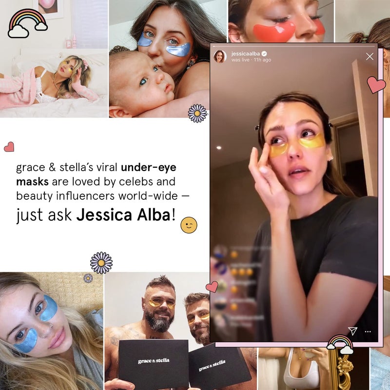 grace & stella Award Winning Under Eye Mask - Early Christmas Gift Ideas, Gifts for Women- Undereye Patches for Dark Circles, Puffiness, Wrinkles (Gold Eye Mask 48 Pairs + Hyaluronic Acid Serum 17ml) - Image 4