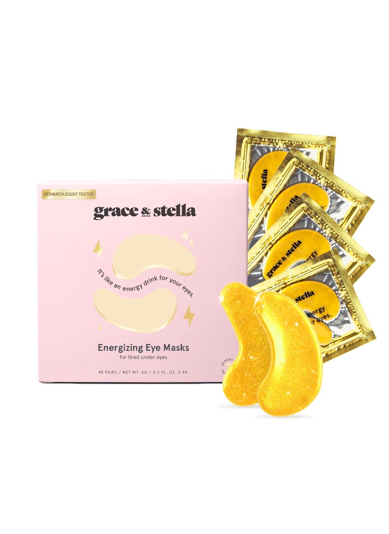 Grace & Stella - Grace & Stella Under Eye Mask (Gold, 48 Pairs) Eye Patch, Under Eye Patches for Dark Circles and Puffiness Undereye Bags, Wrinkles - Gel Under Eye Patches - Small Gifts - Vegan Cruelty-Free Self Care - Image 1