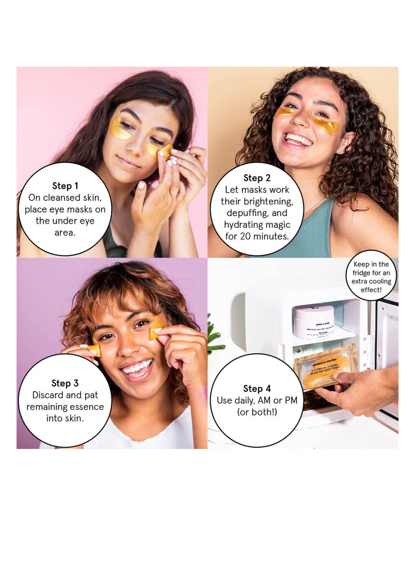 Grace & Stella - Grace & Stella Under Eye Mask (Gold, 48 Pairs) Eye Patch, Under Eye Patches for Dark Circles and Puffiness Undereye Bags, Wrinkles - Gel Under Eye Patches - Small Gifts - Vegan Cruelty-Free Self Care - Image 1