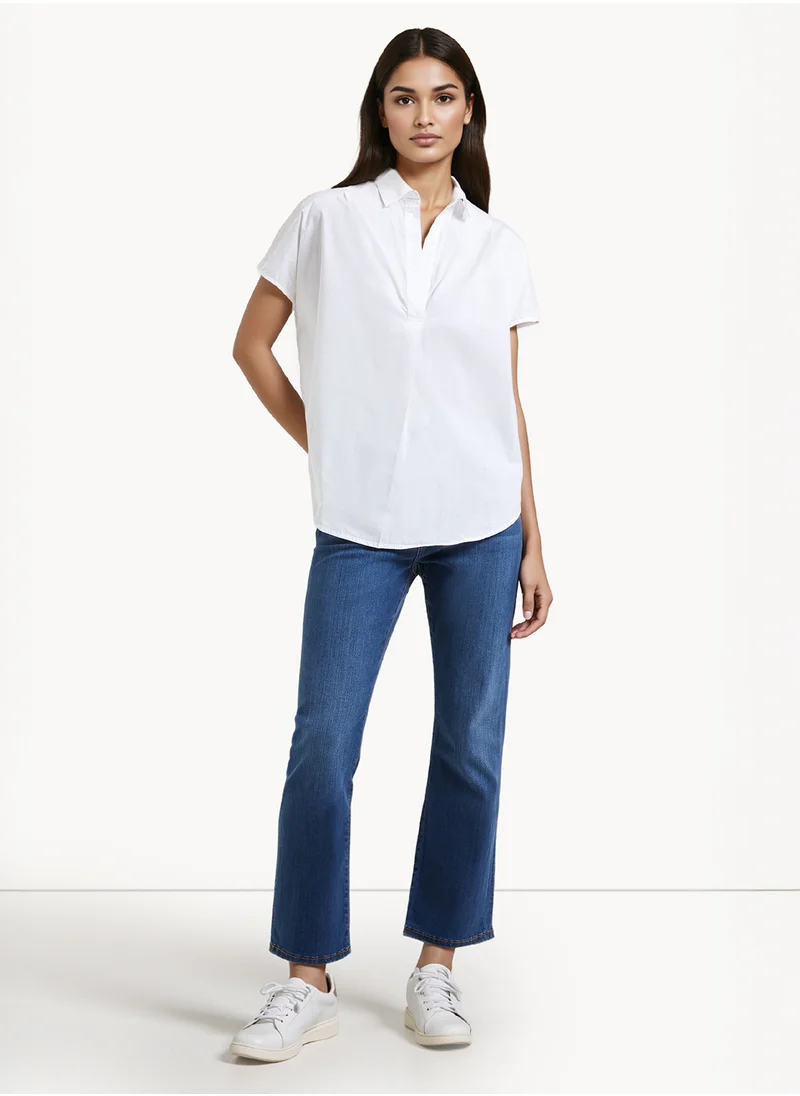 فرنش كونكشن Short Sleeve Regular Cotton Collared Neck Shirt