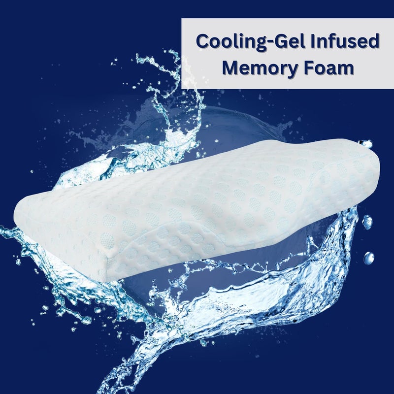 Dormyo Ergo Memory Foam Cervical Pillow for Neck Pain, Orthopedic Support for Back, Side Sleepers, Designer Removable Cover (Pack of 1) - Image 4