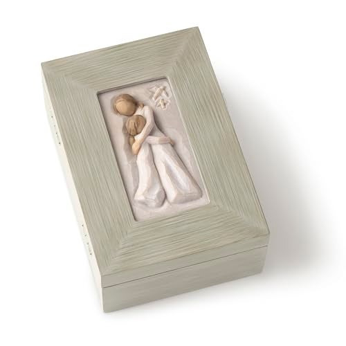 Willow Tree Mother and Daughter Protect and Cherish give Wings to Fly A Message of Family Love and Support Wood Box to Hold Jewelry and Keepsakes Sculpted HandPainted Memory Box