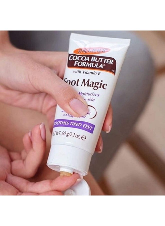 PALMER'S - Palmers Cocoa Butter Foot Magic Moisturizer 2.1 Ounce Tube (62Ml) (2 Pack) - Image 1