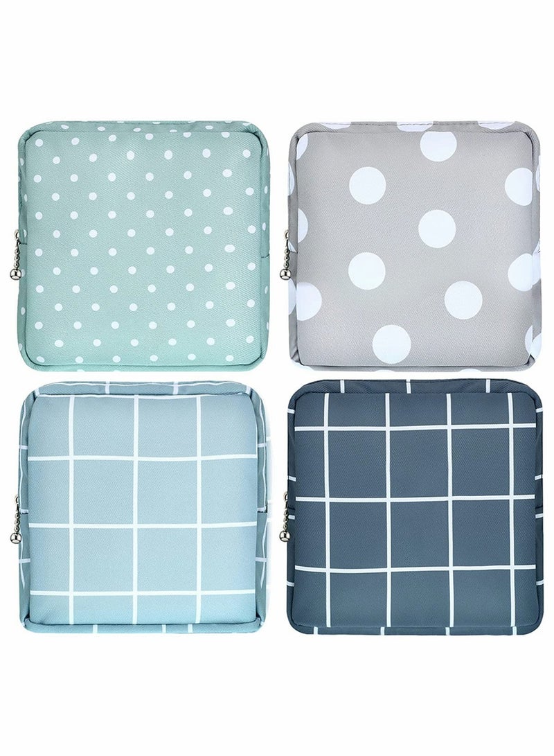 Excefore Sanitary Napkin Storage Bag Menstrual Pad Bag Nursing Pad Holder Portable Menstrual Period Sanitary Pouch Zipper Tampons Collect Bags for Teen Girls Women Ladies (4 Pieces ) - Image 1