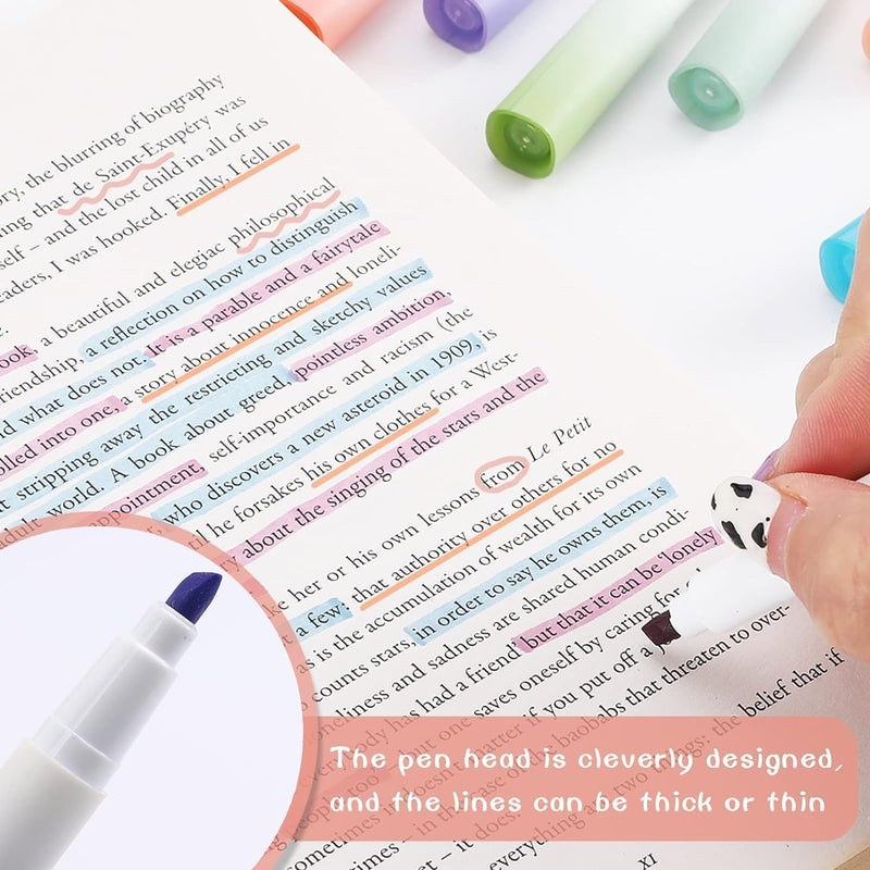 MITVIK 4Pcs Aesthetic Cute Highlighter Pen || Highlighters Markers Pen || Pastel Highlighter Pen Set || Water-based Ink Quick Dry for Note Taking School/Office Supplies (Blue) - Image 4