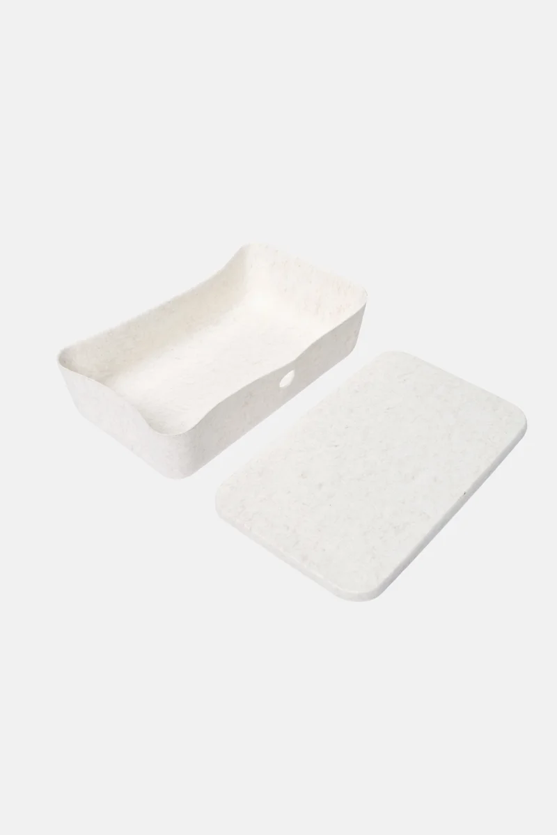 Muy Mucho Felt Box With Lid, Beige