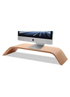 Generic Bamboo Desktop Monitor Heighten Stand Computer Dock Holder Laptop Rack Display Bracket  - Image 1