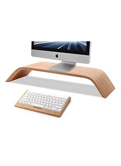 Generic Bamboo Desktop Monitor Heighten Stand Computer Dock Holder Laptop Rack Display Bracket  - Image 4