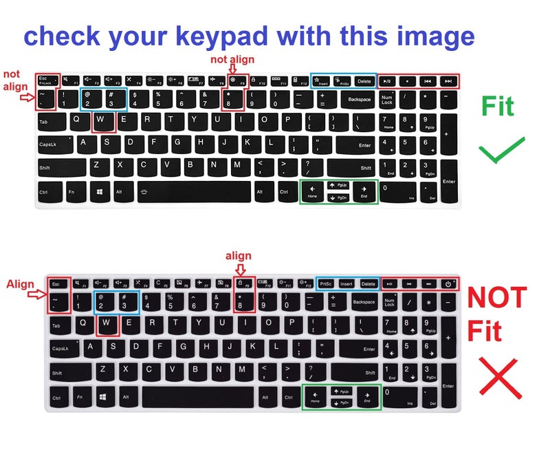 Saco Keyboard Cover for Lenovo Ideapad Slim 3 & Slim 5 15.6 Inch Laptops and ThinkBook 15 & Lenovo V15 G4 15.6 Inch Laptop - Transparent - Image 2