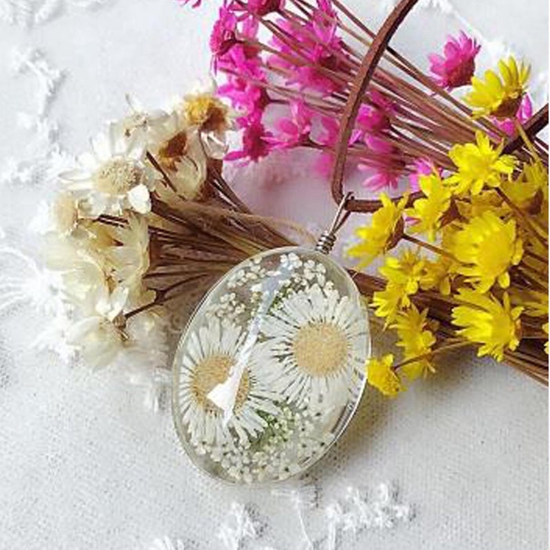 Generic Handmade Dried Flower Daisy Necklace 