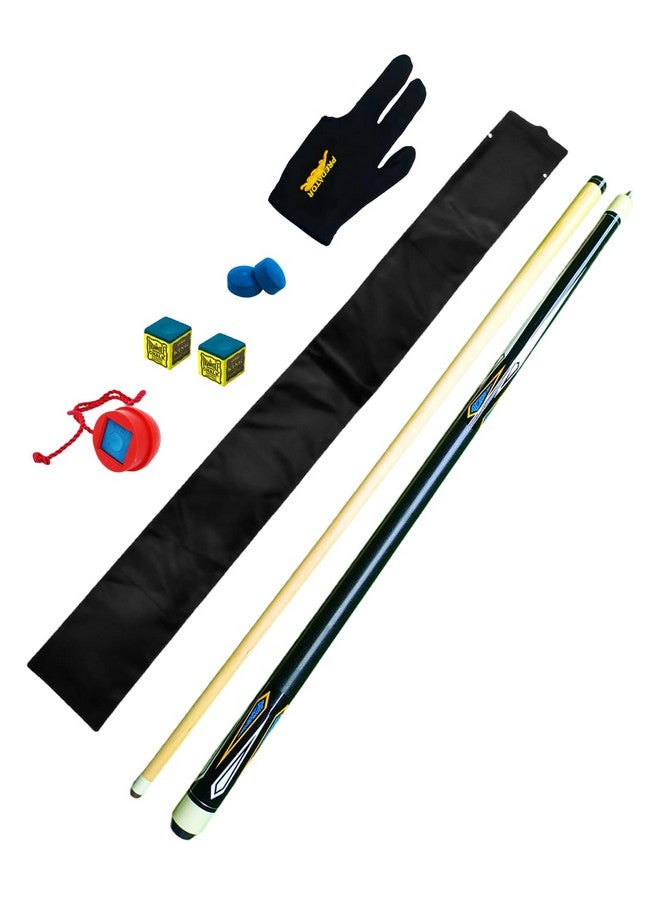 JBB Billiards Cue Stick Combo, 12mm with Free Accessories for Billiards Pool, American Style, Includes Free Tips, Chalks, Cue Cover, Glove & Rubber Chalk Holder (Black) - Image 1