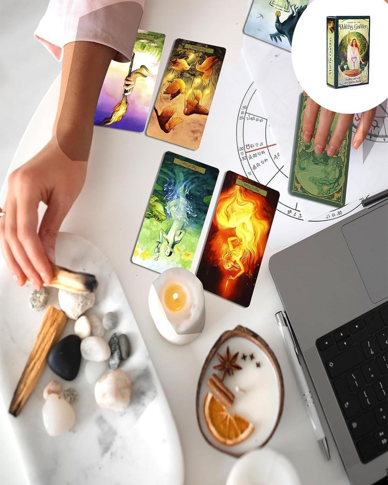 INOCEAN Tarot Card, Tarot of The Witch's Garden, Witch Garden Tarot is Suitable for Home Or Group Activities, Excluding Instruction Book, Tarot Cards Deck 78 Original - Image 5