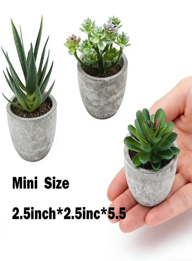 ABAJI Mini 4 Succulents Plants Artificial in Pots Fake Plants for Bedroom Aesthetic Living Room Shelf Bathroom Decor Office Desk Accessories - Image 2