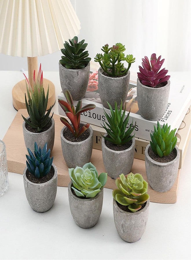 ABAJI Mini 4 Succulents Plants Artificial in Pots Fake Plants for Bedroom Aesthetic Living Room Shelf Bathroom Decor Office Desk Accessories - Image 3