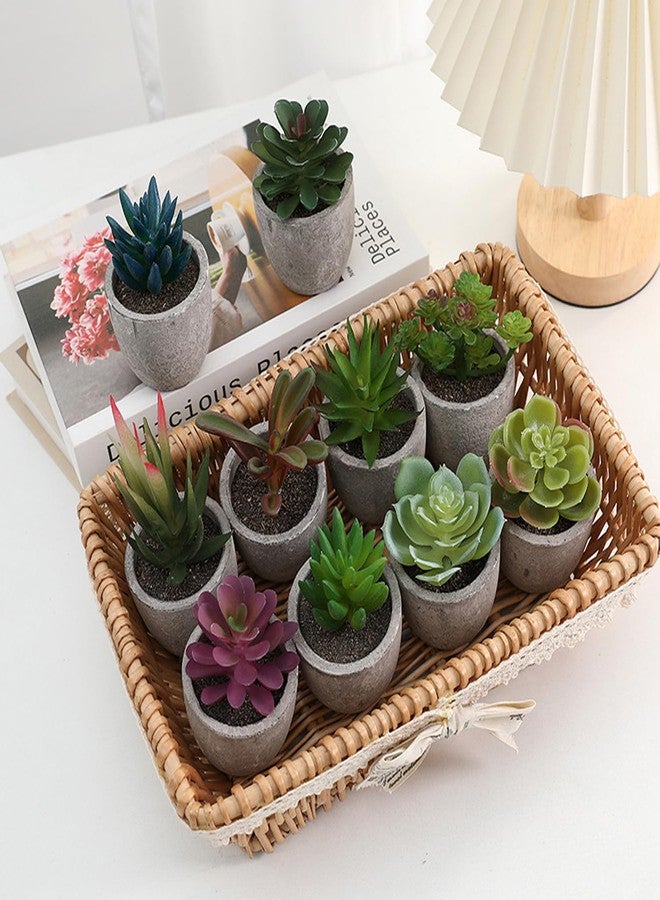 ABAJI Mini 4 Succulents Plants Artificial in Pots Fake Plants for Bedroom Aesthetic Living Room Shelf Bathroom Decor Office Desk Accessories - Image 4